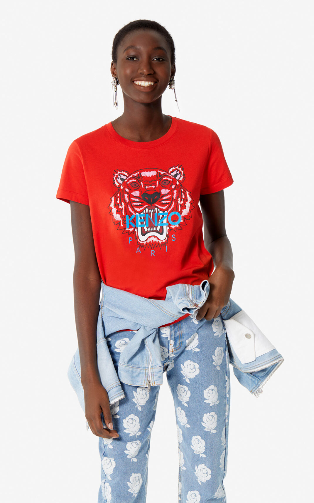 Kenzo 虎 Tシャツ レディース 赤 - HBGQVZ107